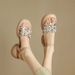 MTX Thick-Soled High-Heeled Sandal For Women Summer New National Style Color-Block Woven One-Strap Chunky Heel Women'_vogvips.com