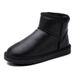 Genuine Leather Waterproof Winter Snow Boots For Men & Women - Slip-Resistant, Fleece-Lined, Comfortable & Warm Unisex Design (Black/Grey, Size 36-47)_vogvips.com