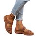 New Model : Large Size Retro Stitched Non-slip Round-toe Wedge Casual Slide Sandals For_vogvips.com