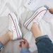 New Height Increasing Half Slip Canvas Shoes For Female Students Lazy Two Wear White Shoes For Female Version Casual 8117_vogvips.com
