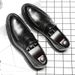 Bean Men's Fashion, British Style, One Foot Lazy, Loafers, Business Formal, Breathable Casual Leather Shoes, 9715-D_vogvips.com