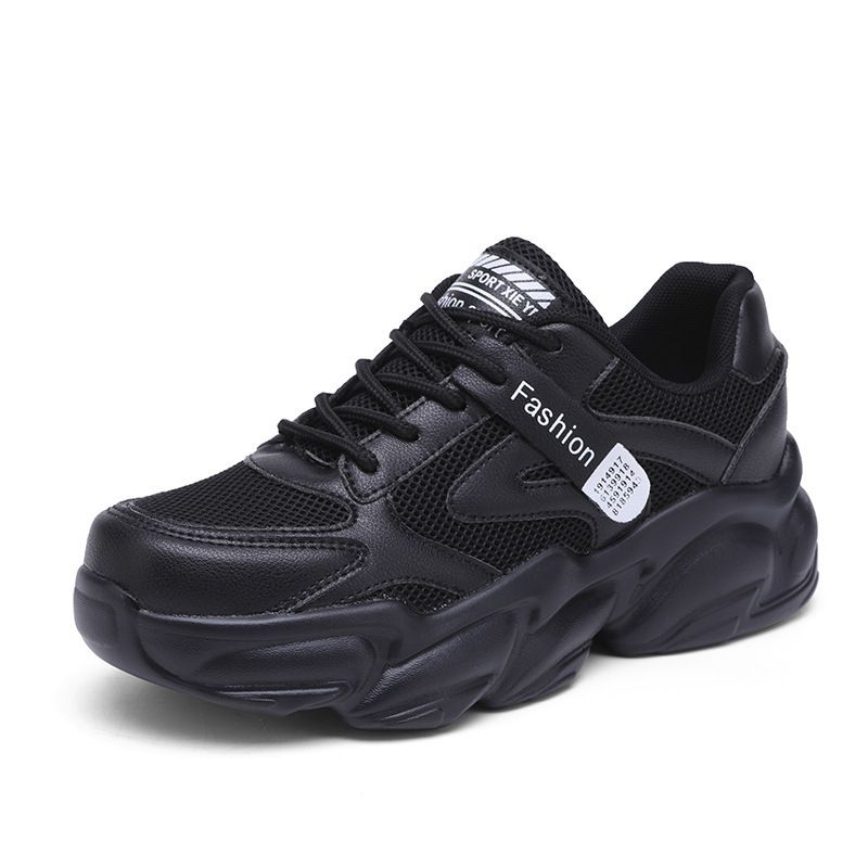 New daddy shoes women's shoes hollow net shoes students breathable thick sole increase leisure sports shoes travel shoes_vogvips.com