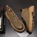 Short Boots Men's Retro Martin Boots Lace-Up Men's Boots Short Casual Youth Thick-soled Tide Boots_vogvips.com