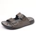 Summer Breathable Genuine Leather Men's Sandals 2025 Top Layer Cowhide Soft Sole Casual Beach Shoes Anti-Slip_vogvips.com