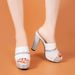 Women's High Heel Sandals - Summer Fashion Platform Peep Toe Mule Slides With Chunky Heel & Waterproof Sole_vogvips.com