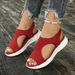 2024 Summer New Style Independent Brand Plus Size European And American Shoes Flyknit Round Open Toe Women's Thick Sole_vogvips.com