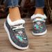 Large Size Cotton Shoes, Women's Spring New Style, Cow Head Low Top Flat Bottom Warm Casual Single Shoe_vogvips.com