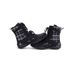 Women Boxing Boots SGIRL TWTW Houndstooth Patchwork Boxing For Women 2025 Lace-Up Ankle Flat German Training Martin Boots_vogvips.com