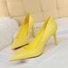 9511-A17 Korean Fashion Simple Versatile S Thin High Heel Shallow Mouth Pointed Professional OL Slim Women's Single_vogvips.com
