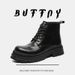 Retro Tooling Boots Thick Sole Heightening Slim Fit Martin Boots Locomotive Style Chelsea Boots_vogvips.com