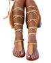 2025 Flat Sole Ankle Strap Sandals Women's Oversized Beach Shoes_vogvips.com