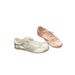 Sheepskin Veion~Lace-up Soft Leather Sports Casual Shoes For Women Silver Sweet Girl Round-toe Satin Bow Ballet_vogvips.com