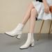 Winter Chunky Heel Fashion Boots for Women plus Size Slimming Side Zipper Patent Leather mid Heel Martin Boots_vogvips.com