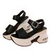 Women's Summer Wedge Sandals, Sports Sandals, Plus Size, Thick Sole, New Style, Platform Rhinestone Roman Sandals, Size 43_vogvips.com