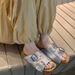 Grape Mom Hong Kong Island Holiday ~ Summer New Lazy Slip-On Double-Breasted Slim Thick-Soled Sandals_vogvips.com
