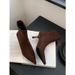 French Style Pointed Toe Short For Women 2024 Autumn Winter New Thin High Heel Suede Slim Bare Internet Celebrity_vogvips.com