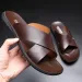 Slippers Genuine Leather Luxury Fashion New Men's Flat Shoes Casual Non-Slip Beach Sandals For Men Zapatos Hombre_vogvips.com