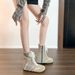Women Boxing Boots 8Cm Height Increase Ballet Style ~ Dexun Lace Trim Thick Sole Martin Fashion Versatile Boxing Boots_vogvips.com