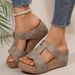 New Women's Wedge Fish Mouth Platform Studded Sandals_vogvips.com