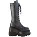 Winter buckle ankle boots Women's Punk women's platform Motorcycle Rider boots Wedge heels PU Women's boots Plus size women's boots_vogvips.com