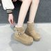Fashionable new snow boots for women, soled genuine leather, winter 2025 with plush and thick toe short boots, warm_vogvips.com