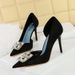 6168-K58 Wind Women's Thin Ultra High Heels Shallow Mouth Pointed Side Hollow Square Water Diamond Single Shoes_vogvips.com