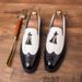 Unbeatable Quality New Blok Color Blocked Fringed Leather Shoes, Shiny Leather, Fashionable Set, Loafers, Hairstyles, Size 48 Men's Shoes_vogvips.com