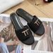 2024 Summer New Flat Rhinestone One-Word Sandals Letter Non-Slip Casual Outdoor Classic Beach Slippers For Women_vogvips.com