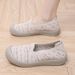 Women's Slip-On Knit Shoes - Breathable & Lightweight Casual Sneakers For Spring, Summer & Fall - Round Toe, Low Heel, Slip-Resistant Sole_vogvips.com