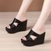 Women's Shoes Super High Heel Wedge Heel Sandals For Women Summer New Platform Thick Bottom Waterproof Platform Fashionable Outdoor Non Slip Slippers_vogvips.com