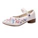 Wooden Sole Square Follow-up Coarse Heel Women's Embroidered Cloth Shoes, Spring And Autumn Style Pointed Fashion M Ü_vogvips.com