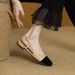 Women's Matching Color Low Heel Sandals Women Baotou New Retro One Word Buckle After Empty Flat Shoes_vogvips.com