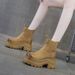 Martin Boots Women's Thick-soled Inner Height Increase Casual British Style One-pedal Versatile Cigarette Boots Women_vogvips.com