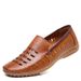 2021 Summer Casual Sandals Men, Genuine Leather Slip-New With Cowhide Sole, Hollow Breathable Hole Shoes For Middle-Aged_vogvips.com