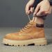 Handmade Leather Men's Shoes Retro Outdoor Platform Casual Shoes Low-top Tooling Shoes_vogvips.com