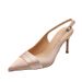 Baotou Thin Heel Sandals Women's Pointed Head French Temperament Satin Apricot One-word Buckle With Versatile Sandals Women_vogvips.com