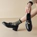 One-pedal Small Leather Shoes Medium Heel Single Shoes Thick Heel Loafers Women's Shoes_vogvips.com