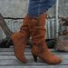 Autumn Winter New Over-the-Knee Mid Suede High Heels Size 40-43 Belt Buckle Mid-Calf Boots_vogvips.com