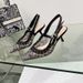 2025 Spring Summer New D Brand Lace Embroidered Letter Bow High Heels Pointed Open Back Closed Toe Sandals For Women_vogvips.com