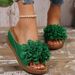 plus Size Women's Floral Platform Sandals Summer 2025 Thick Sole European Style Wedge Slippers for Ladies Size 43_vogvips.com