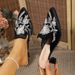 Cross-border Popular Casual Ethnic Half-slippers For Women, High-heeled Pointed-toe With Embroidered Flowers, Elegant_vogvips.com