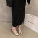 Niche French Style Elegant Gold Peep-Toe Sandals Fairy 2025 New Spring Summer Pointed High Heels Single Shoes_vogvips.com