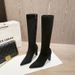 Over-the-Knee Women's 2025 New Autumn Winter High Heels Long Pointed Toe Chunky Heel Mid-Calf Boots_vogvips.com