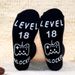 Mid-tube socks casual cotton socks Sole Creative letter non-slip adhesive floor socks game socks_vogvips.com
