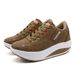 Ladies Casual Sports Shoes Breathable Comfortable Wedge Heel Thick Sole Sneakers Lace-up Shoes_vogvips.com