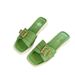 Square Buckle Slippers For Women, Summer New Flat Soft Sole One-Word Slippers, Fashionable Versatile Outdoor Indoor_vogvips.com