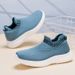 Spring And Summer New One Step Mom Flyknit Breathable Polyurethane Lightweight Casual Shoes, Shallow Mouth Women's Shoes_vogvips.com