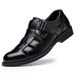 Leather Summer Breathable Hollow Sandals, Genuine Leather Men's Business And Leisure Perforated Shoes, Velcro For_vogvips.com