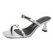 High Slippers For Women 2025 New Summer Fashion Silver Outdoor Thin Heel One-Strap Elegant Square Toe Sandals_vogvips.com