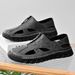 Hole Shoes Men's Summer Breathable Hollow-Out Leather Shoes Men's 1 Slip-On Soft-Soled Non-Slip Casual Middle-Aged And E_vogvips.com